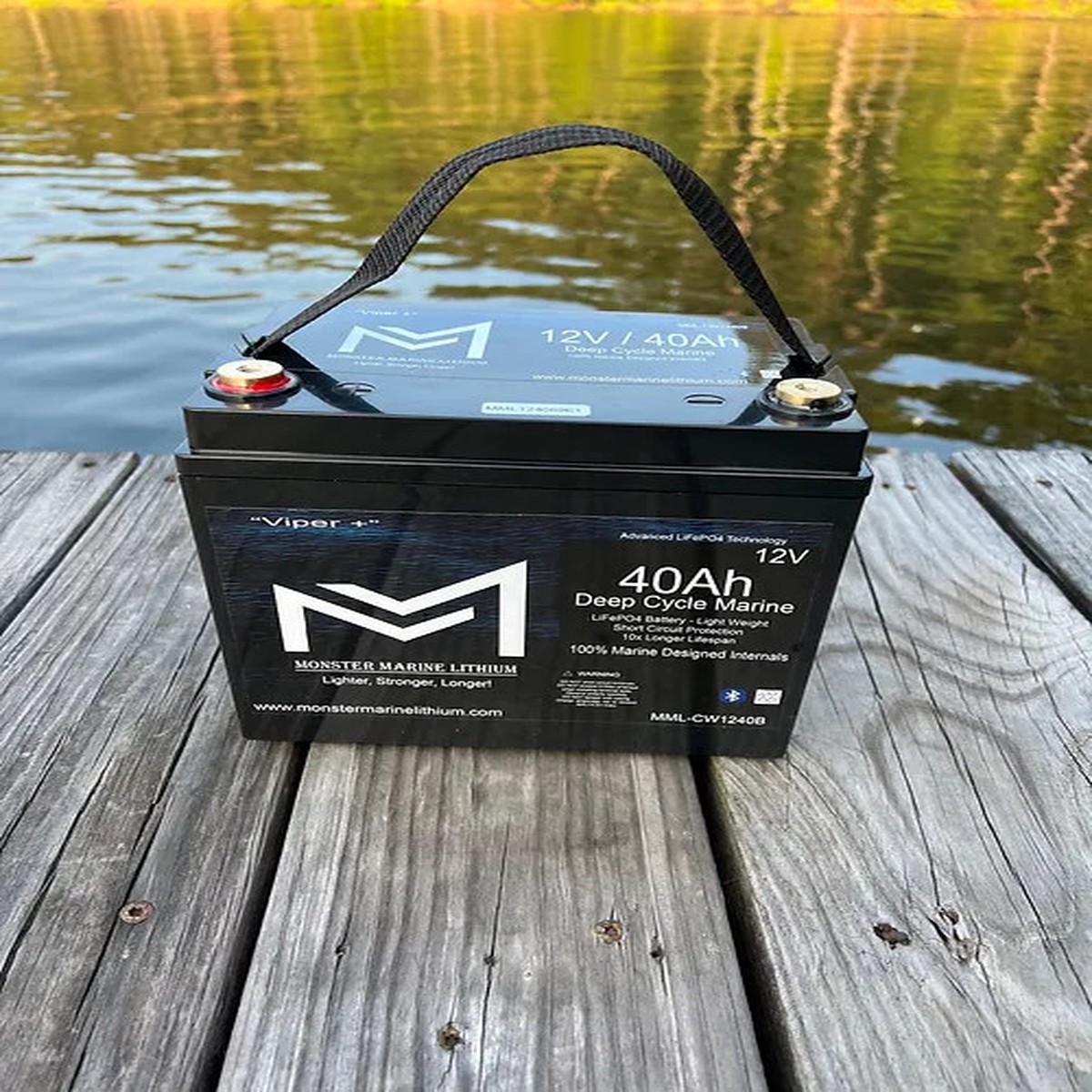 12v 40Ah Deep Cycle Lithium Marine Battery Viper Bluetooth