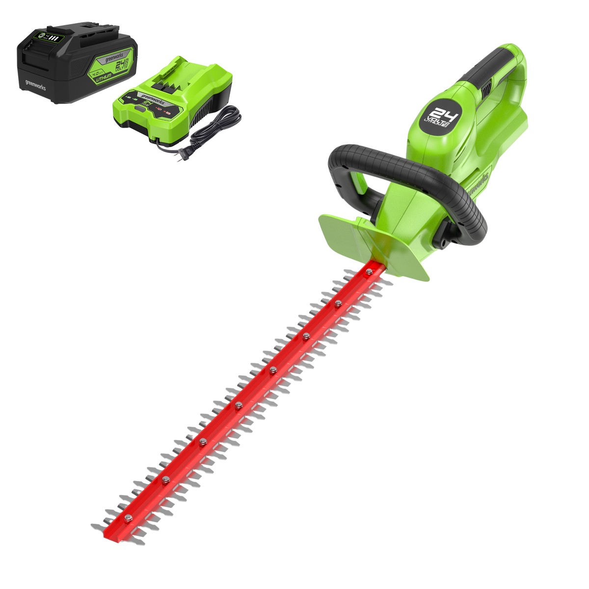 24V 22 Cordless Battery Hedge Trimmer 2800 SPM w 40Ah USB Battery Charger