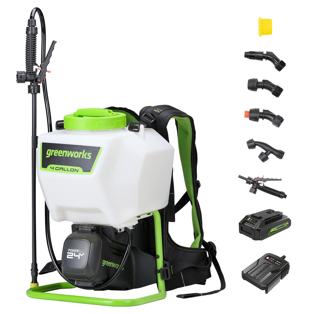 24V Cordless Battery Backpack Sprayer w 20Ah USB Battery Charger