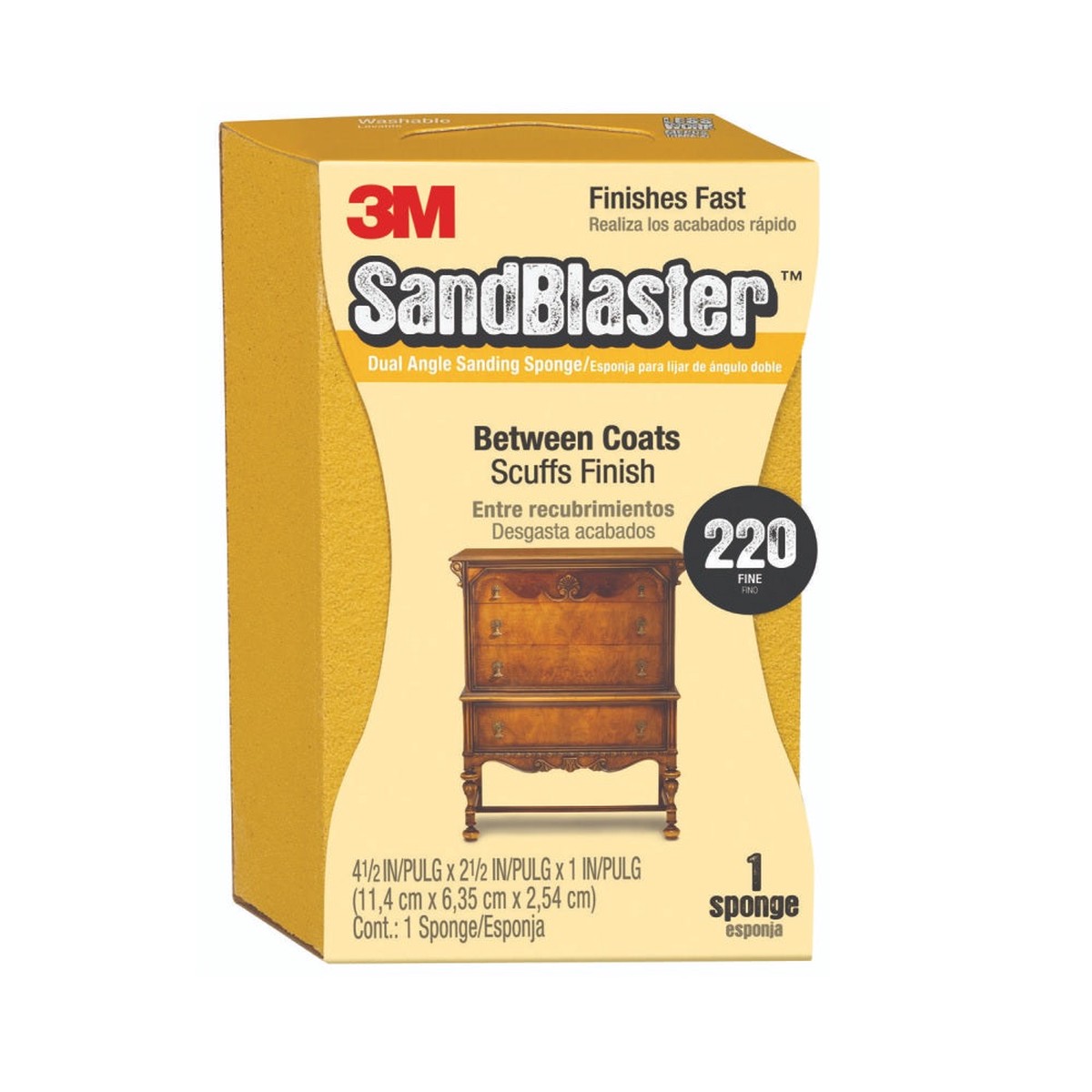 3M 9565 SandBlaster Sanding Sponge 220 Grit
