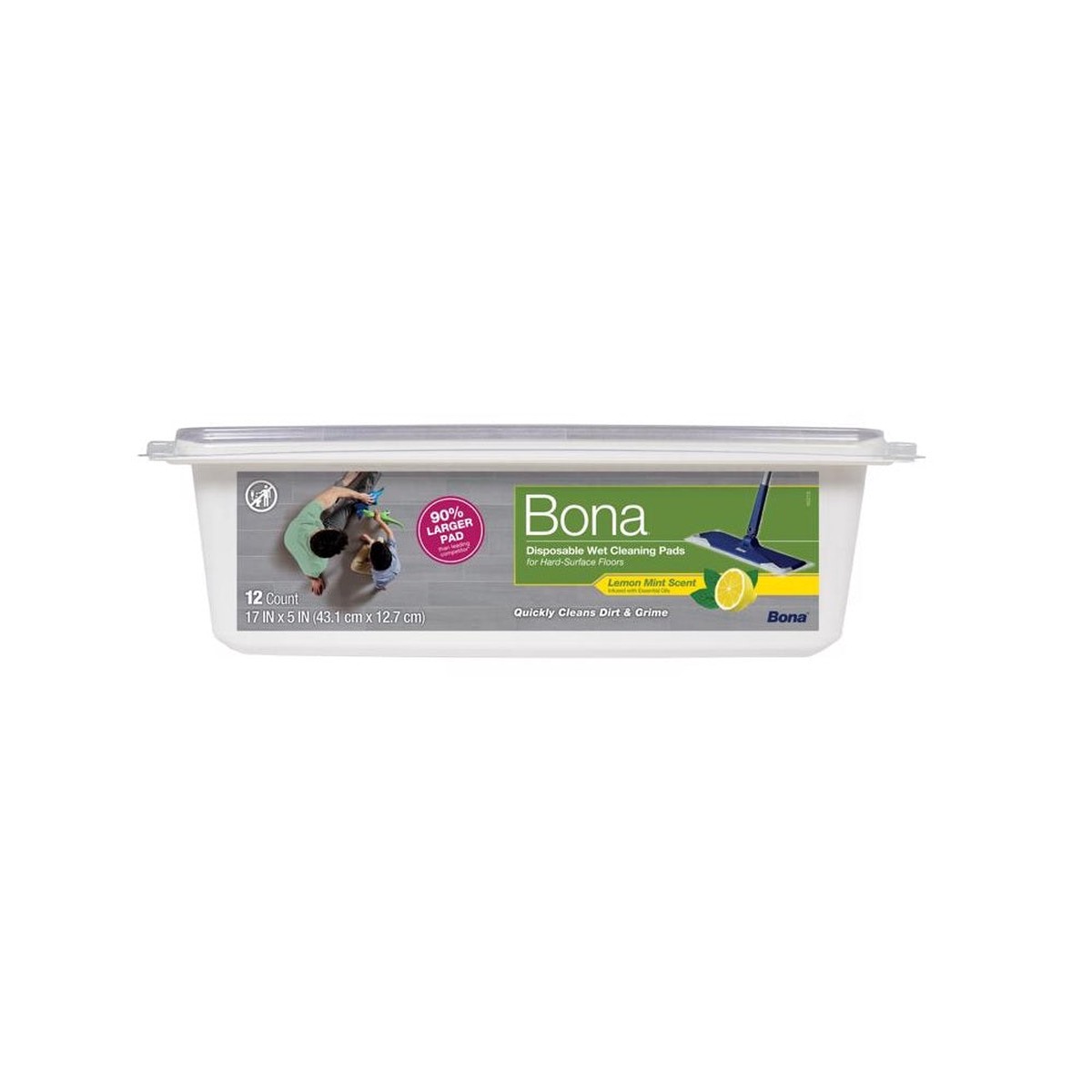 Bona A Lemon Mint Cleaning Wipes 12 Pack
