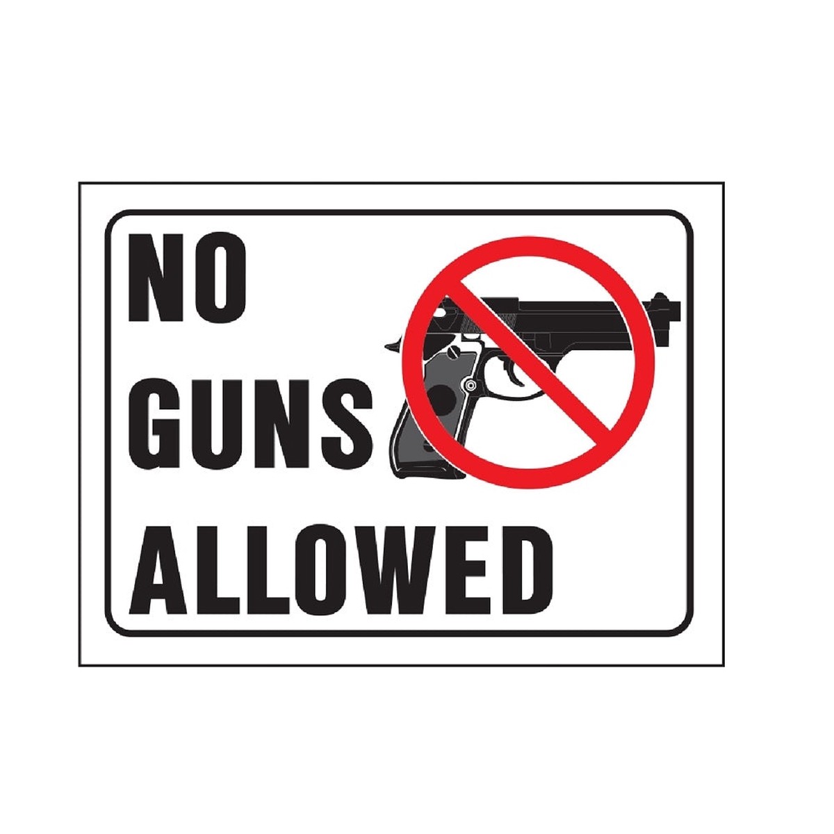 HY-KO 20691 Safety No Guns Allowed Sign RedBlack