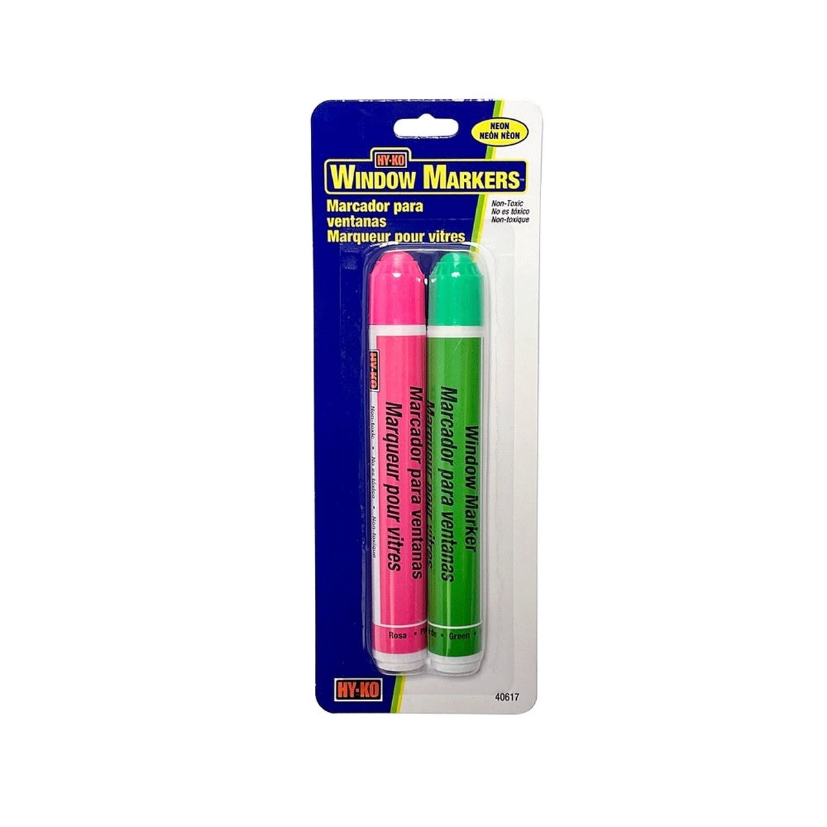 Hy-Ko 40617 Neon Window Marker PinkGreen