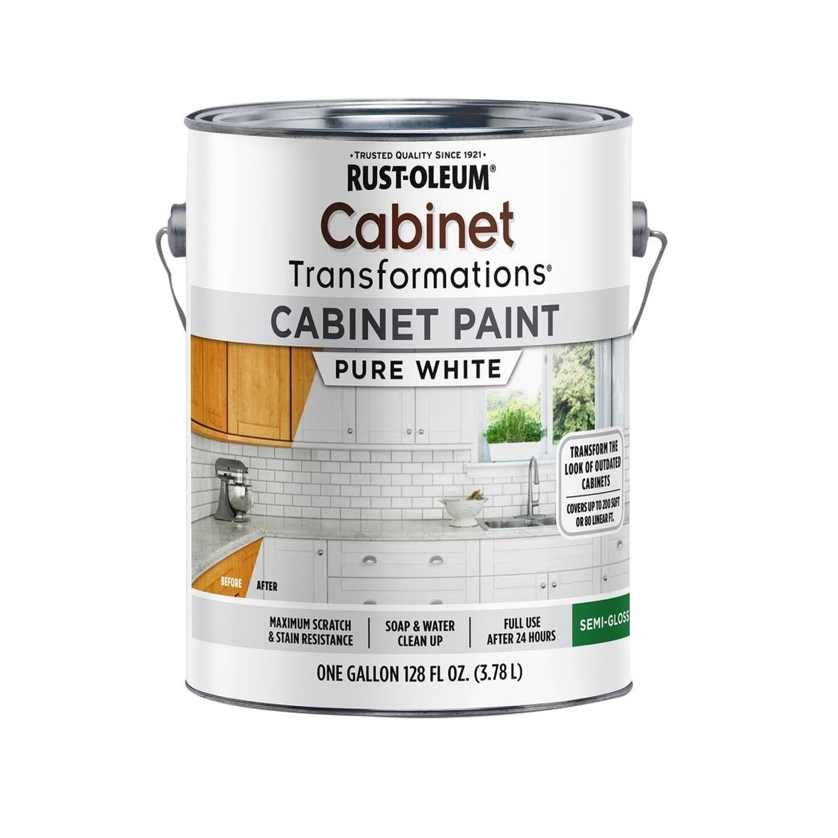 Rust-Oleum 359025 Transformations Cabinet Paint Pure White 1 Gallon