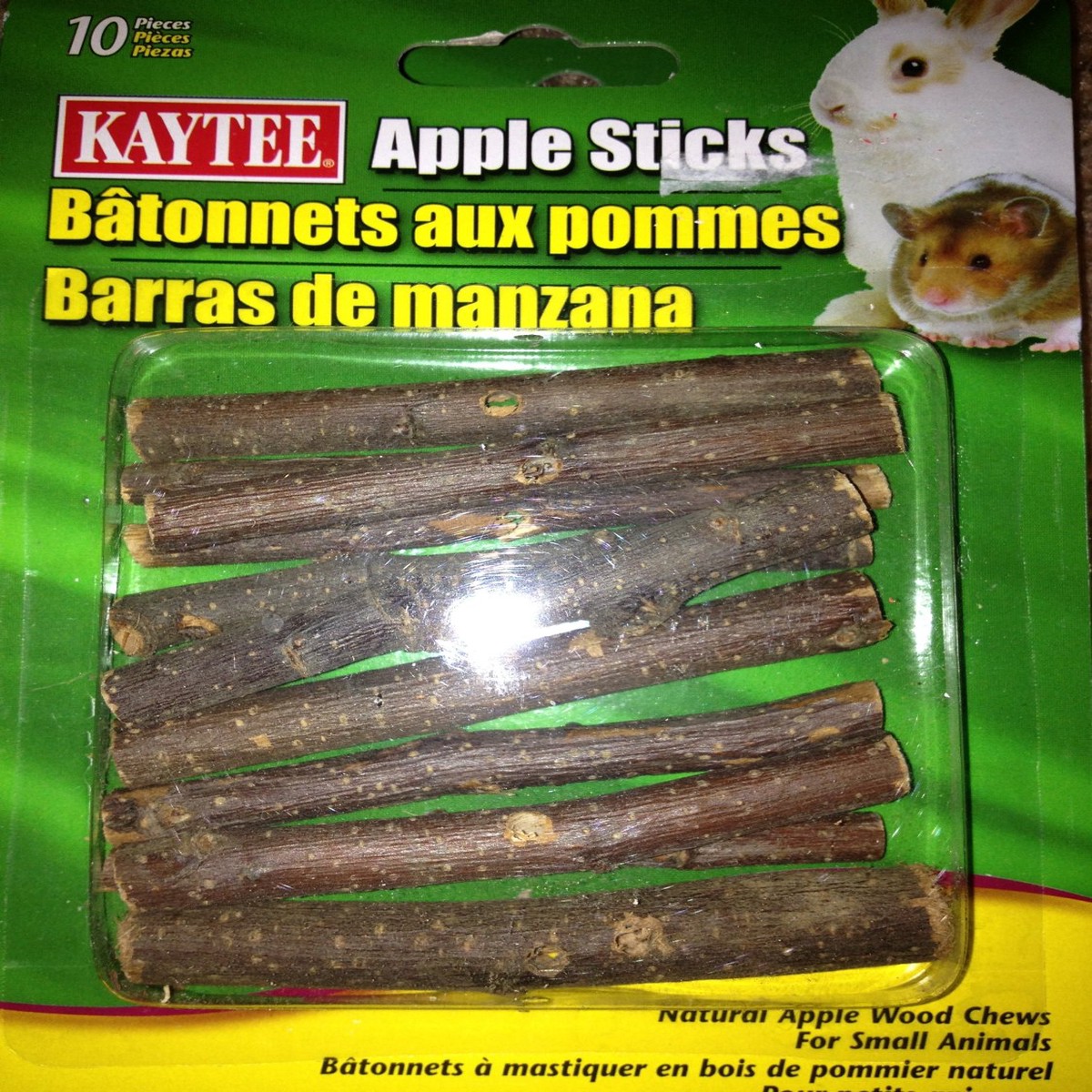 Kaytee 100503510 Natural Apple Wood Chews For Small Animals 10 Sticks